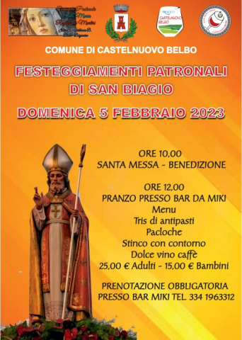 Festeggiamenti patronali di San Biagio 2023