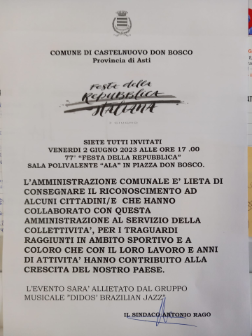 77 Festa della Repubblica - Castelnuovo Don Bosco