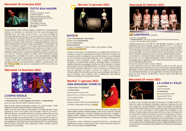 Nizza Monferrato - Stagione teatrale 2022-2023 - Calendario