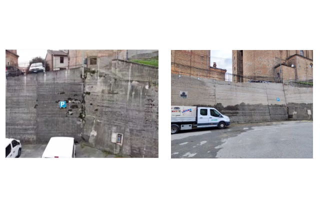 Grana Monferrato - mura di cinta (prima e dopo=