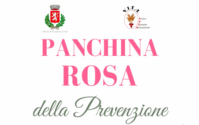 A Villanova d'Asti una panchina rosa per la prevenzione