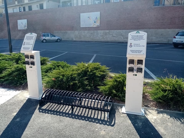 Charging station for electric bicycles | San Damiano d'Asti (piazza 1275)
