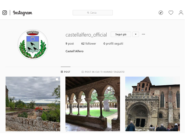 Il Comune di Castell'Alfero è ora anche su Instagram